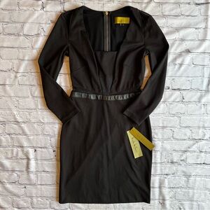 Nicole Miller Little Black Event Party Dress NWT NEW Gothic Size 2 Mesh $330+